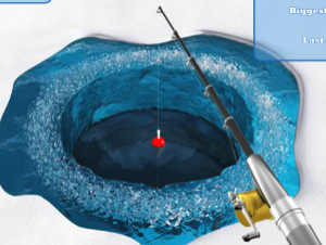 Simulador de pesca com gelo