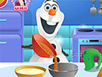 Olaf cooking Turtle Cake