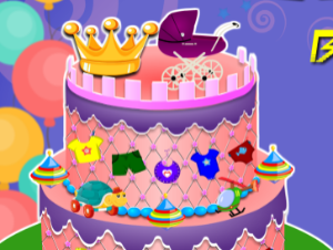 Torta dell'acquazzone della principessa del bambino